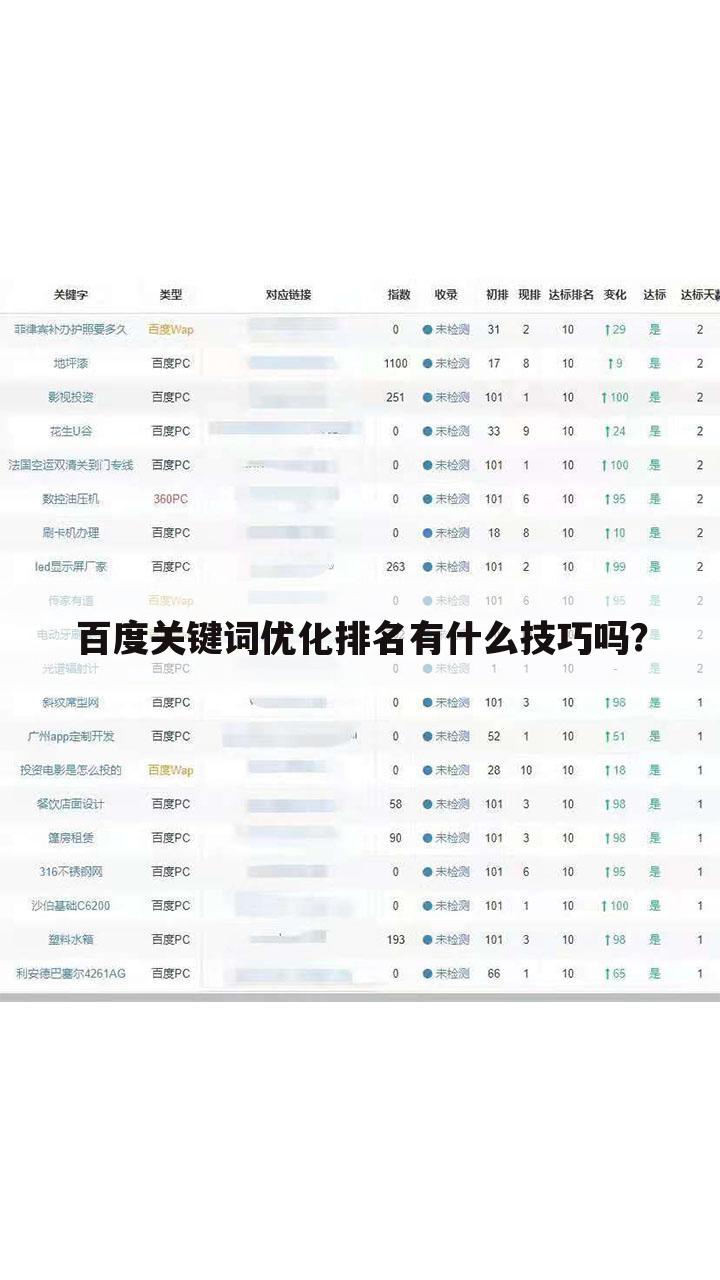 百度关键词优化排名有什么技巧吗？