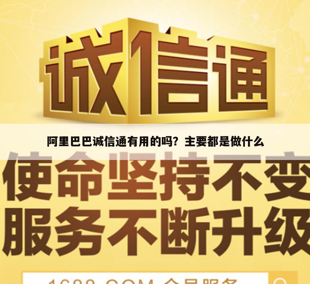 阿里巴巴诚信通有用的吗？主要都是做什么