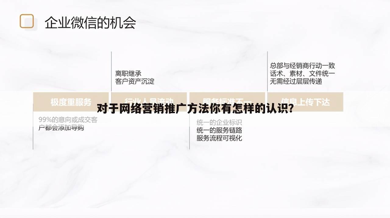 对于网络营销推广方法你有怎样的认识？