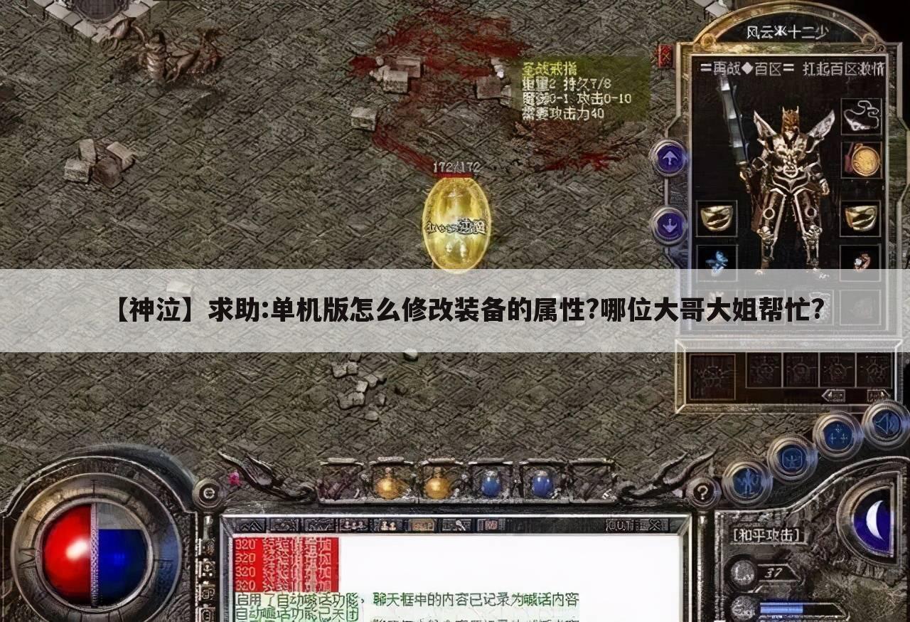 【神泣】求助:单机版怎么修改装备的属性?哪位大哥大姐帮忙?