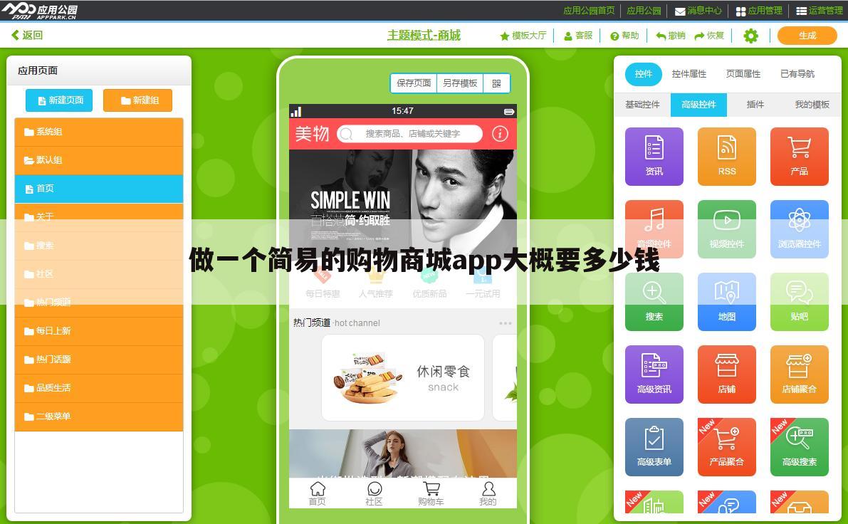 做一个简易的购物商城app大概要多少钱