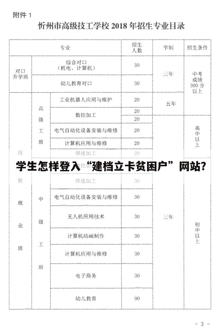 学生怎样登入“建档立卡贫困户”网站？