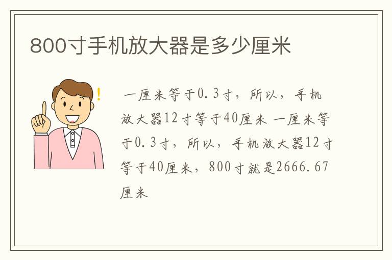 800寸手机放大器是多少厘米