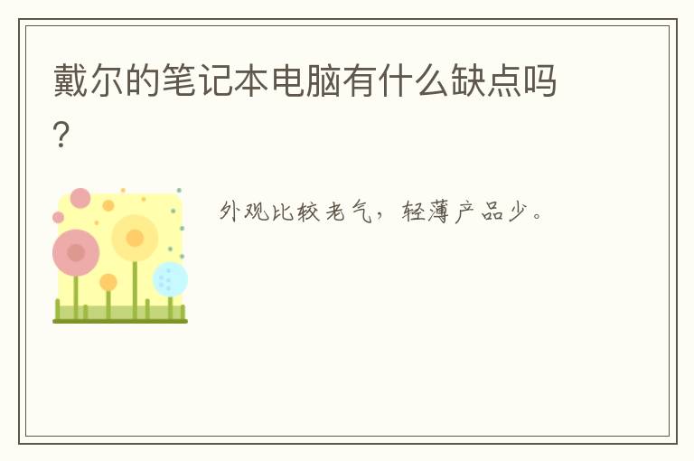 戴尔的笔记本电脑有什么缺点吗？