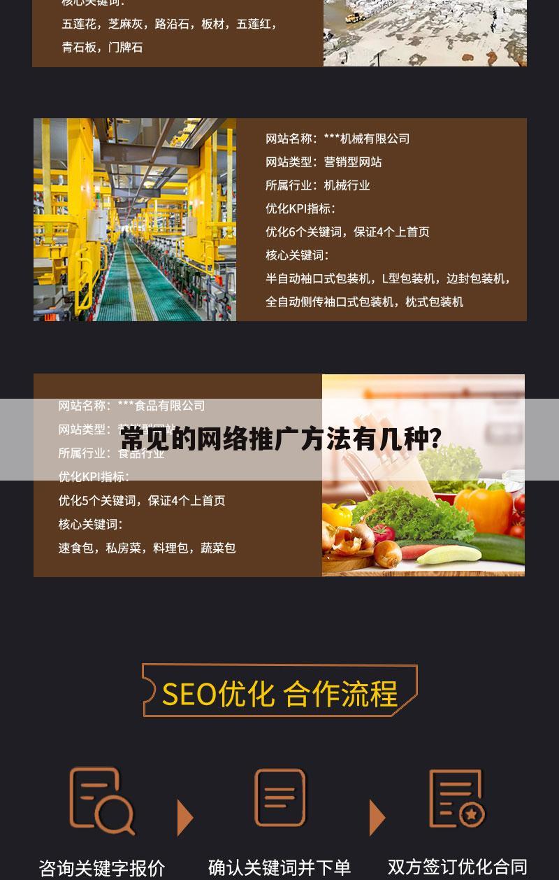 常见的网络推广方法有几种?