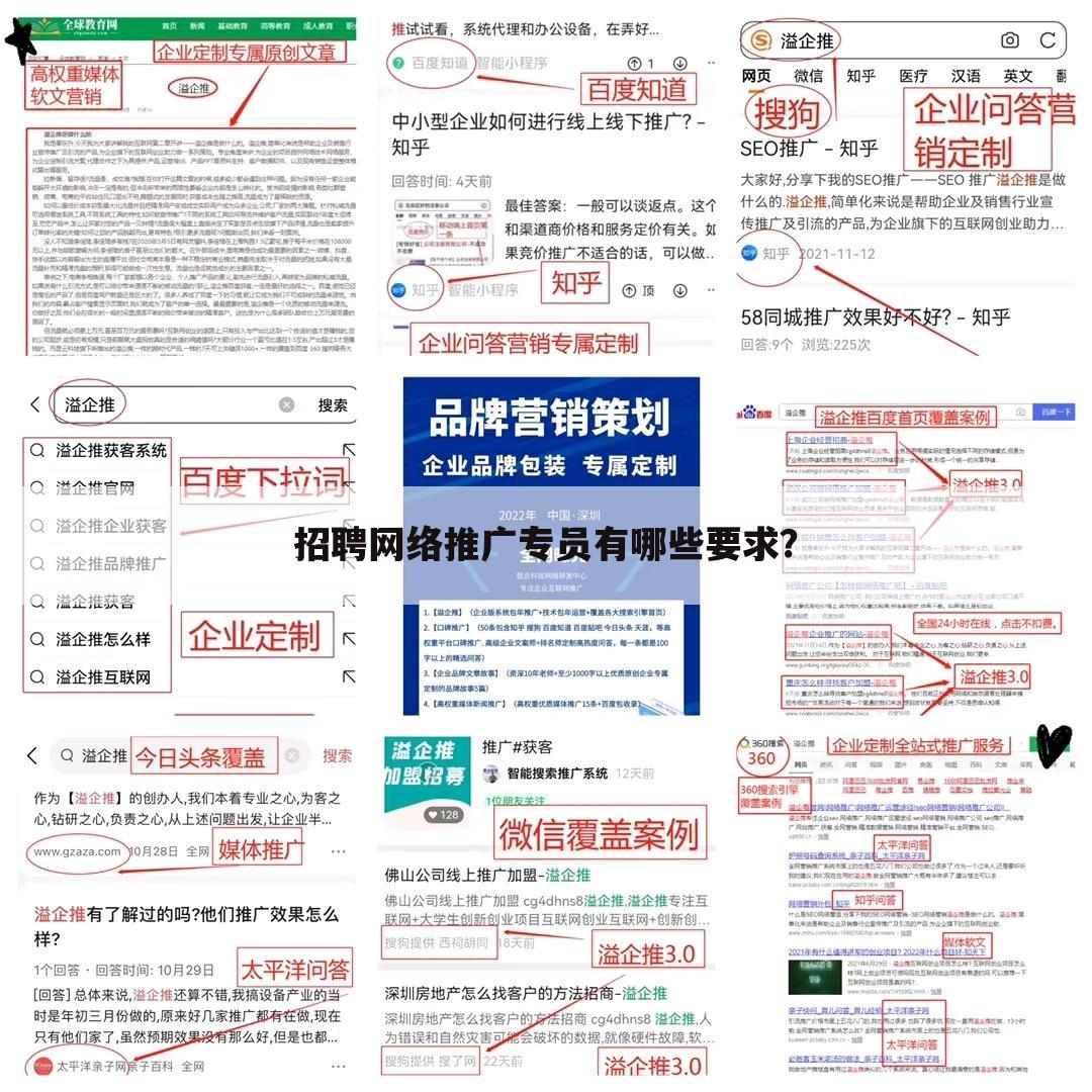 招聘网络推广专员有哪些要求？