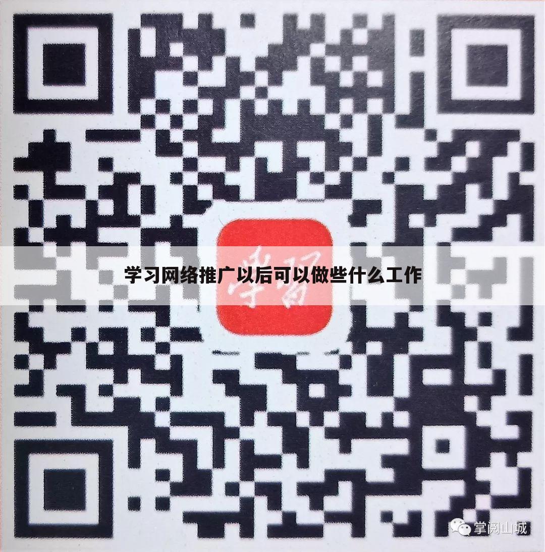 学习网络推广以后可以做些什么工作
