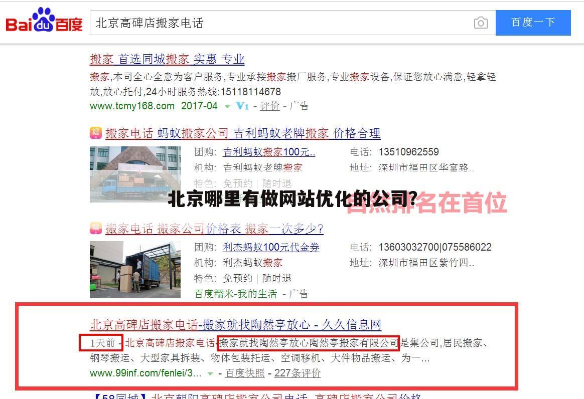北京哪里有做网站优化的公司？