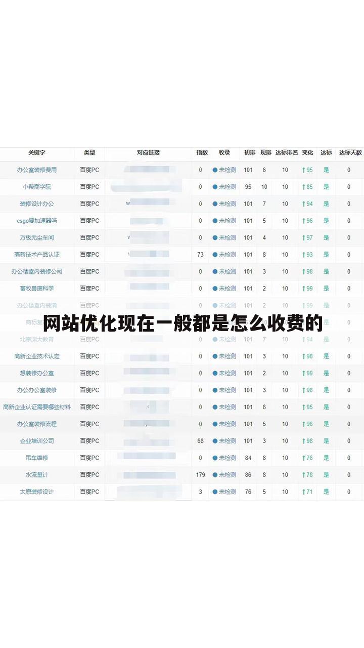 网站优化现在一般都是怎么收费的