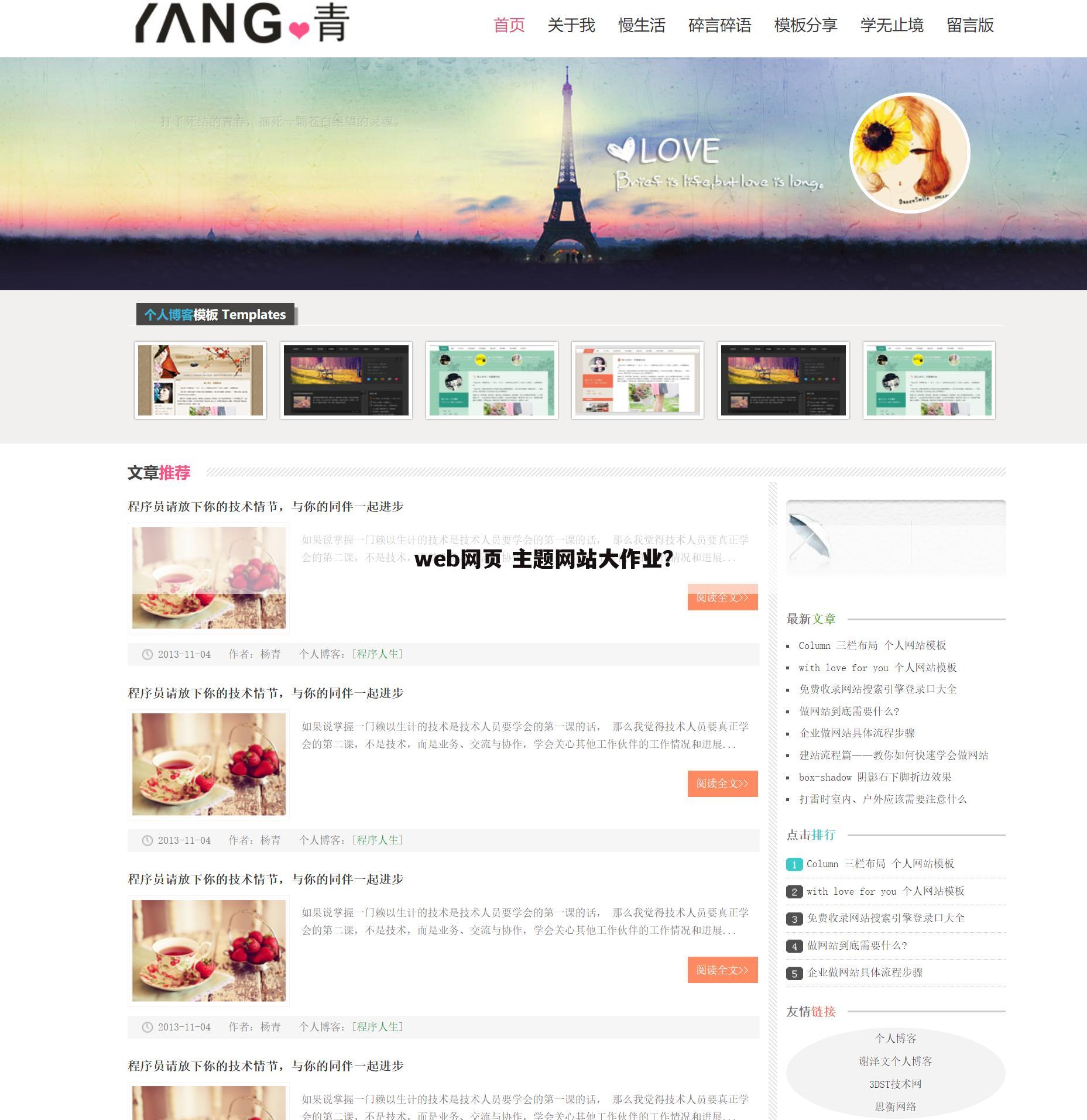 web网页 主题网站大作业?