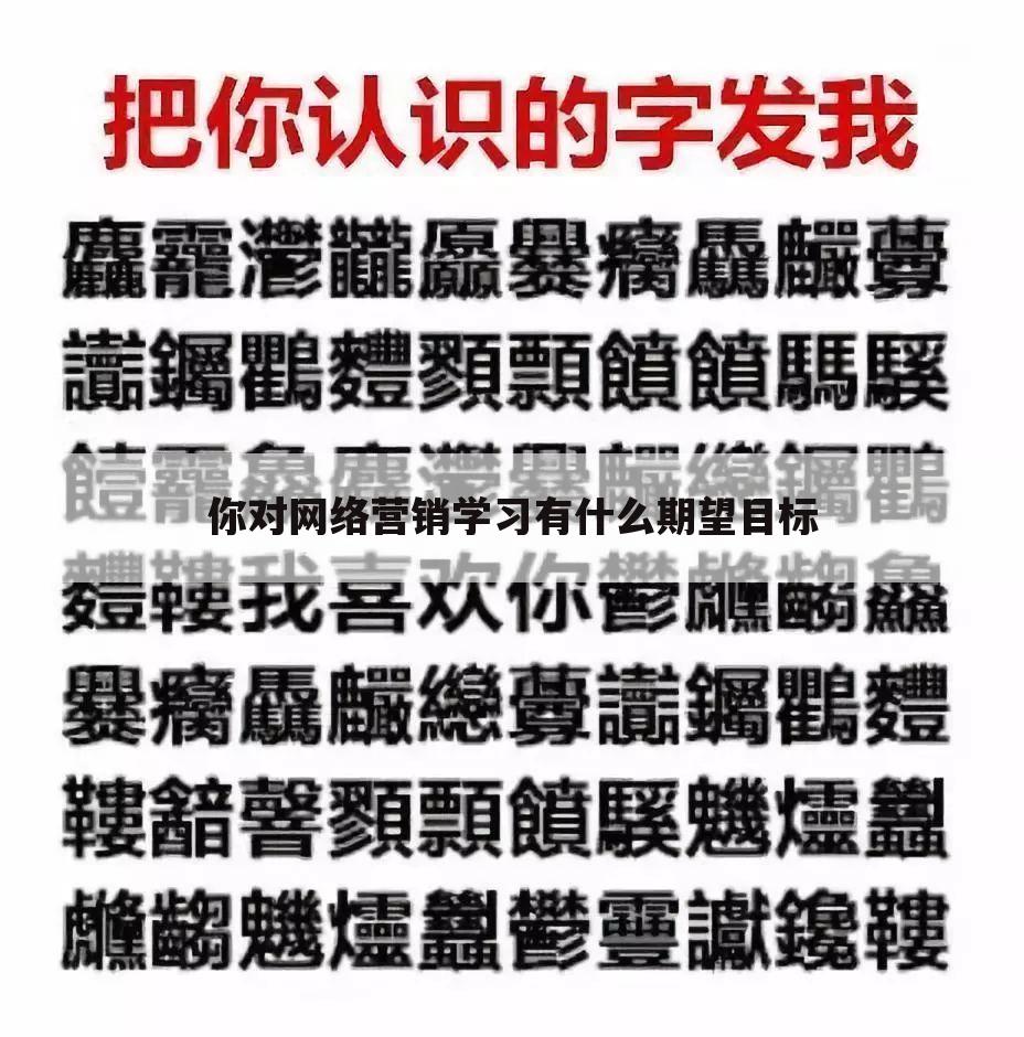 你对网络营销学习有什么期望目标