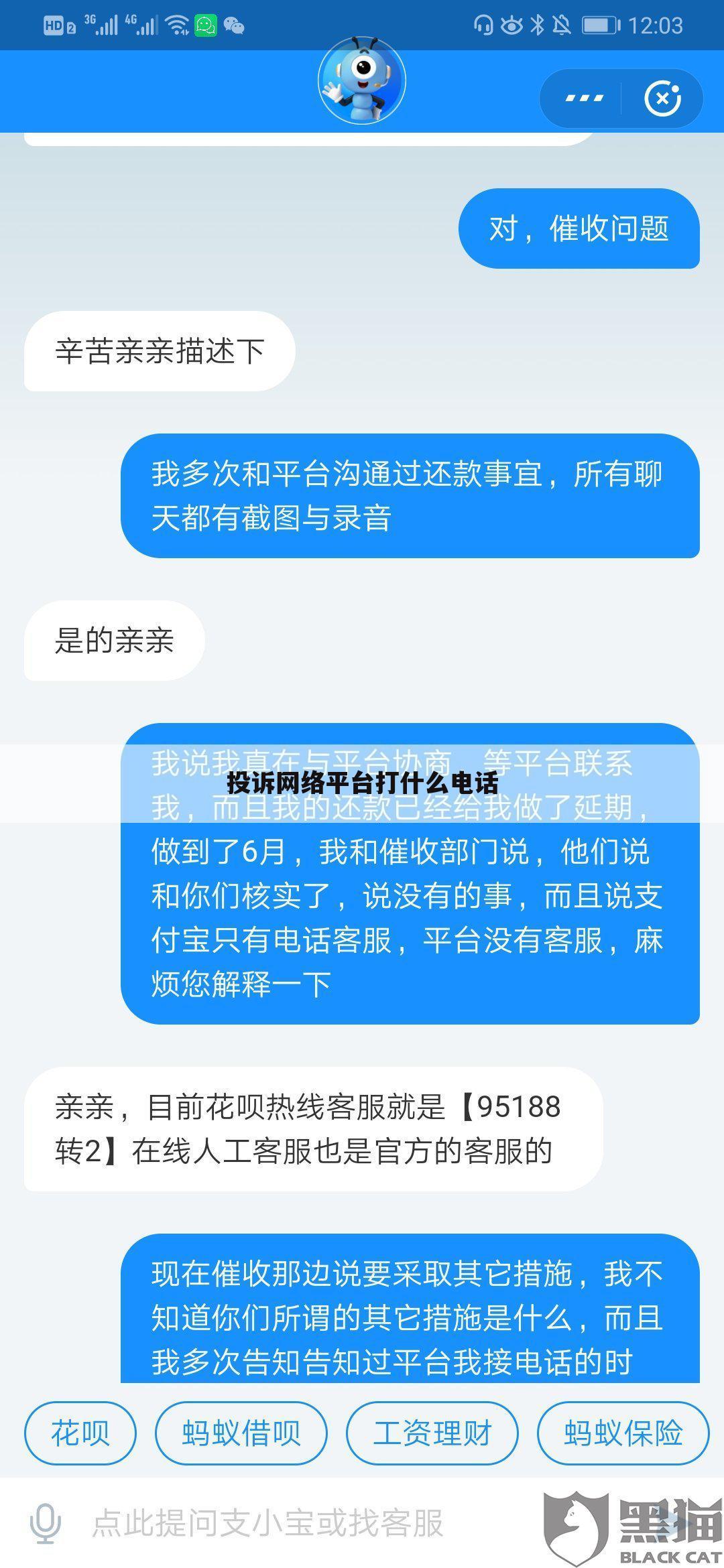 投诉网络平台打什么电话