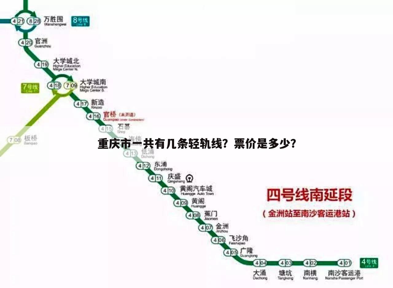 重庆市一共有几条轻轨线？票价是多少？