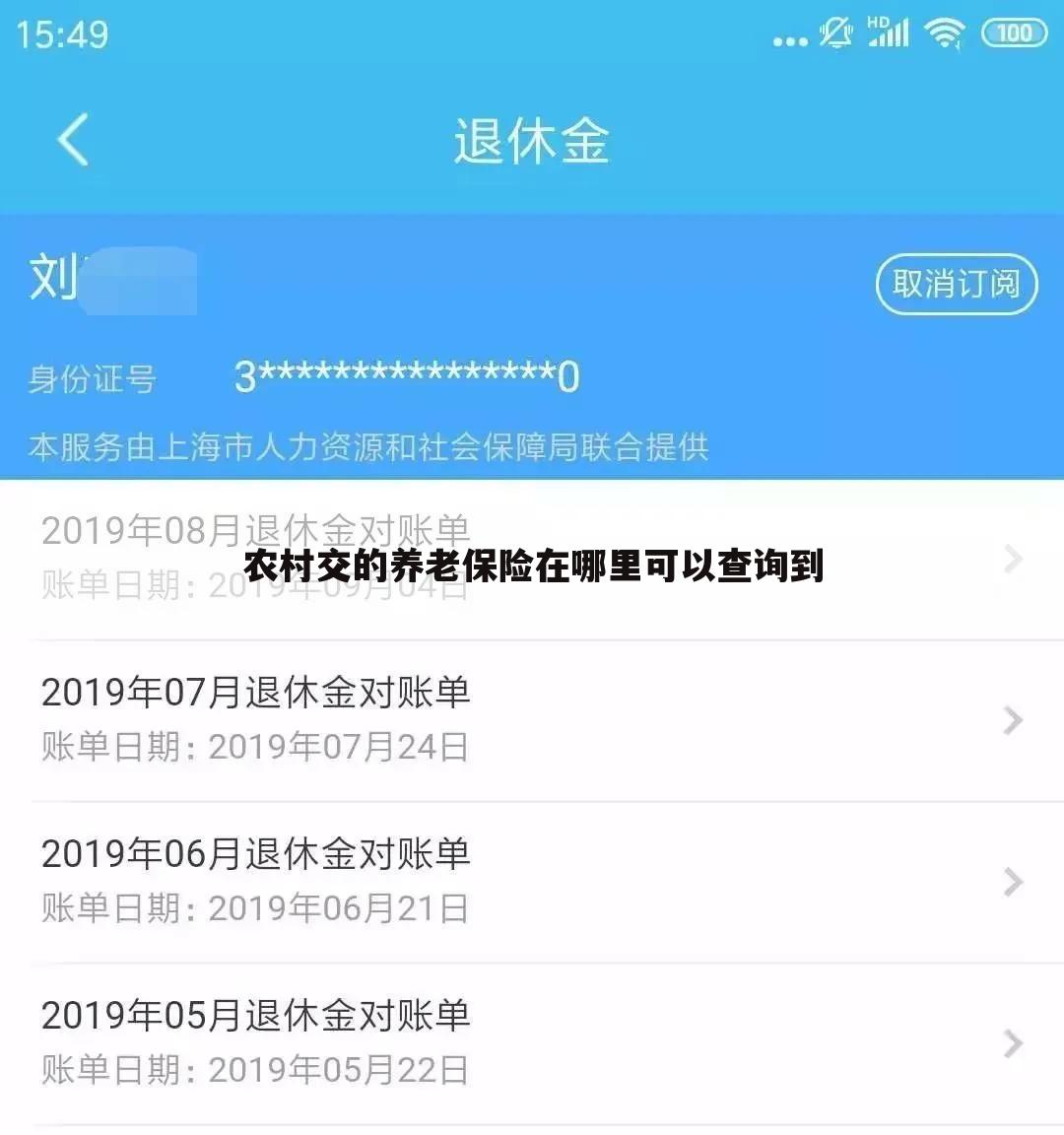 农村交的养老保险在哪里可以查询到