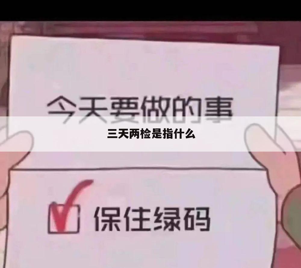 三天两检是指什么