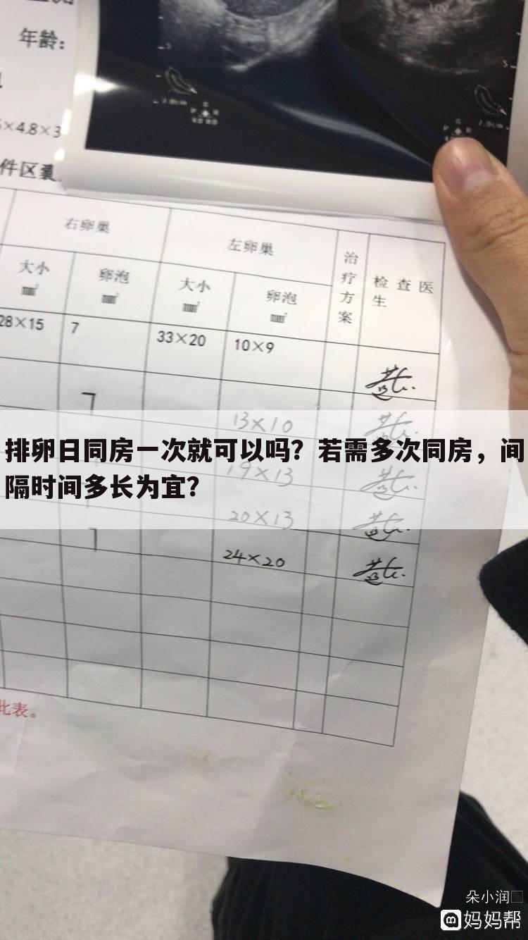 排卵日同房一次就可以吗?若需多次同房,间隔时间多长为宜?