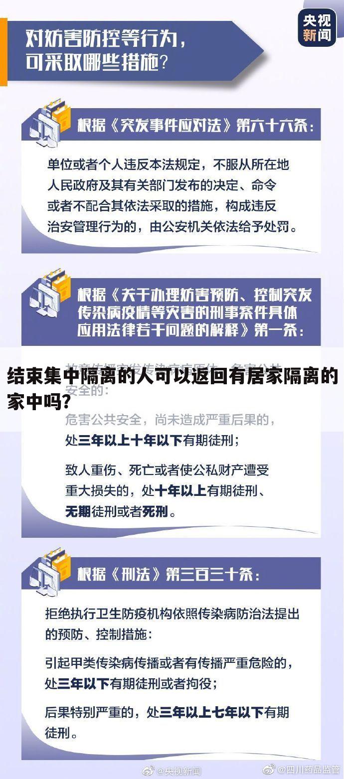 结束集中隔离的人可以返回有居家隔离的家中吗？