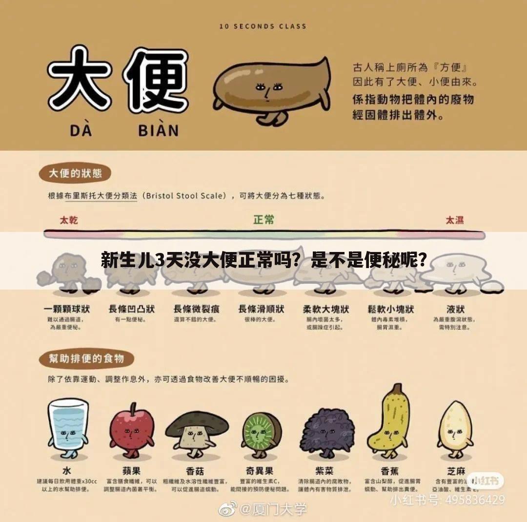 新生儿3天没大便正常吗?是不是便秘呢?