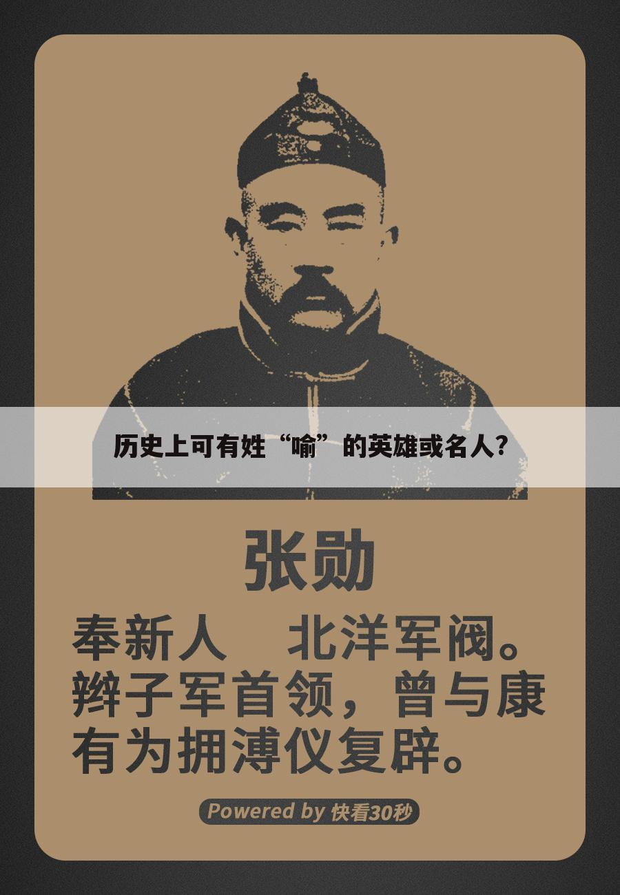 历史上可有姓“喻”的英雄或名人?