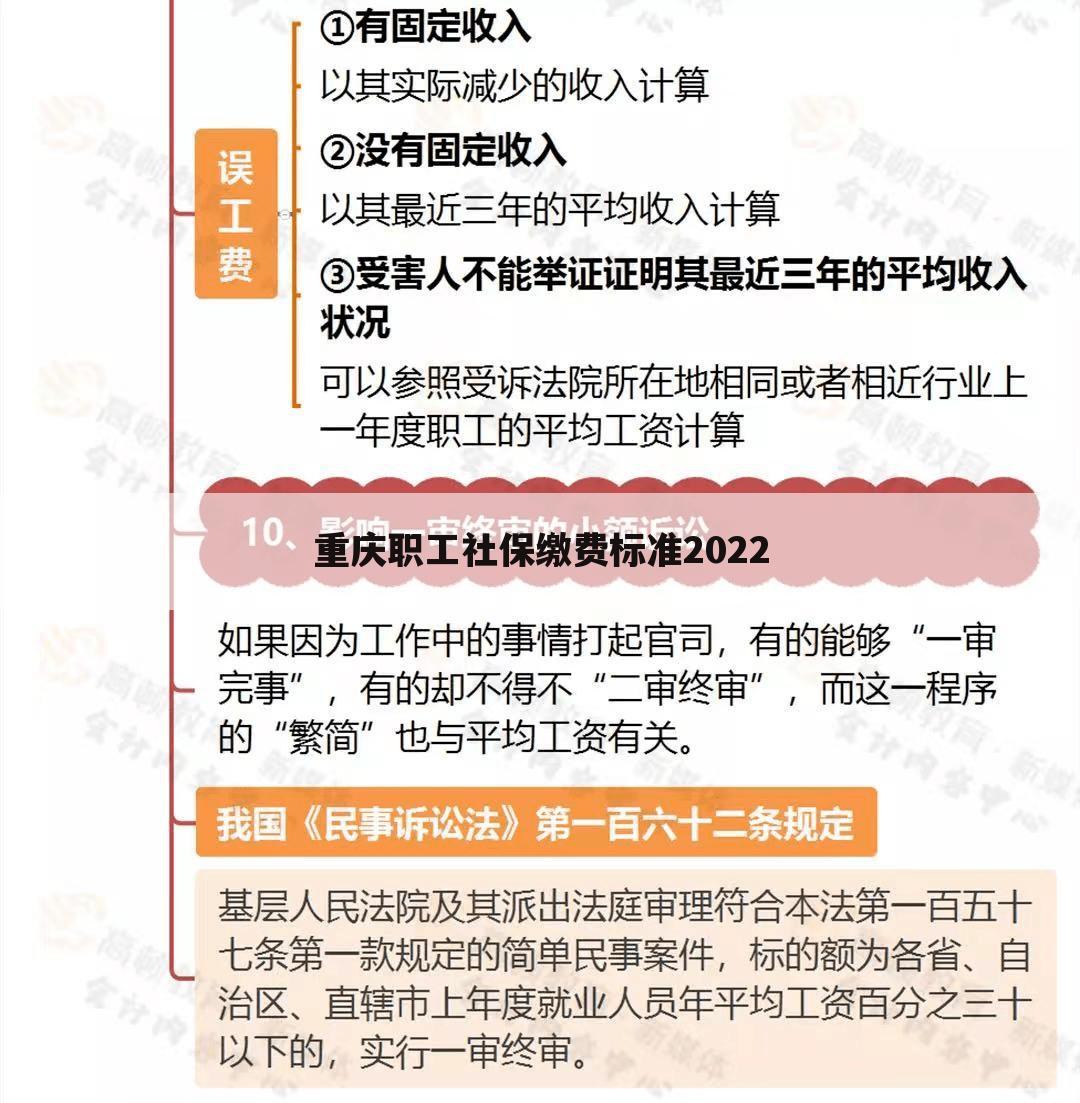 重庆职工社保缴费标准2022