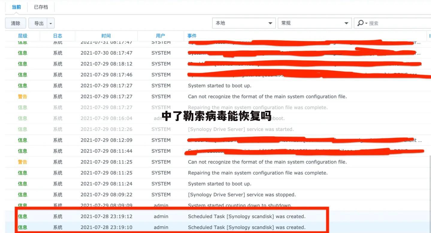 中了勒索病毒能恢复吗
