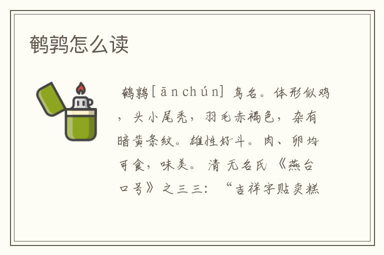 鹌鹑怎么读