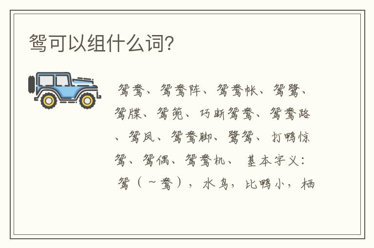 鸳可以组什么词？