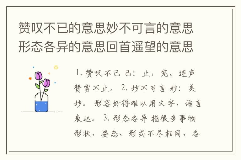 赞叹不已的意思妙不可言的意思形态各异的意思回首遥望的意思？