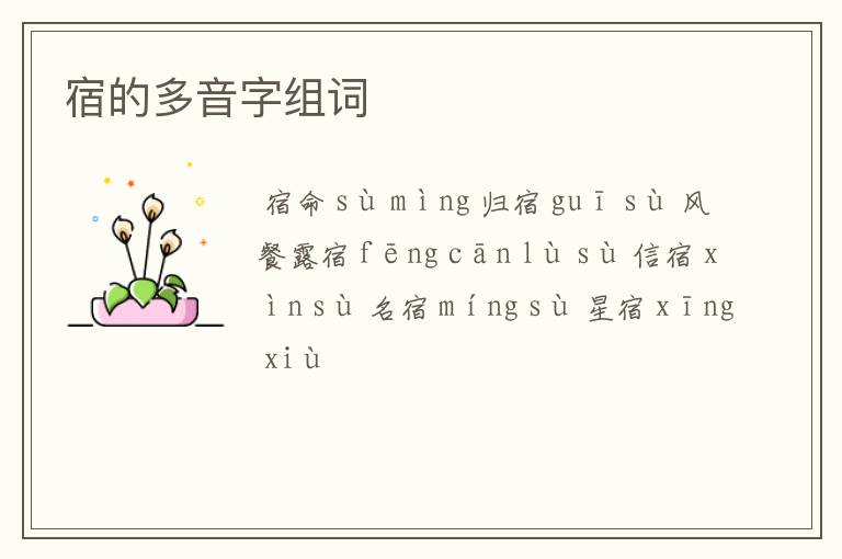 宿的多音字组词