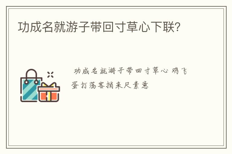 功成名就游子带回寸草心下联？