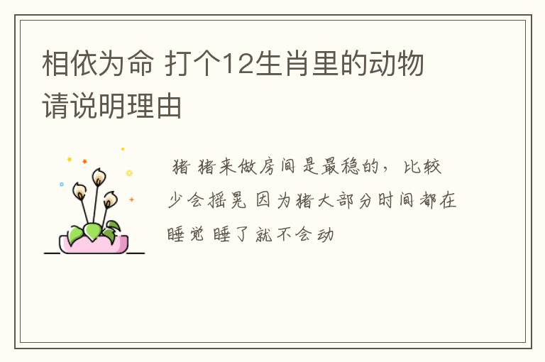 相依为命 打个12生肖里的动物 请说明理由