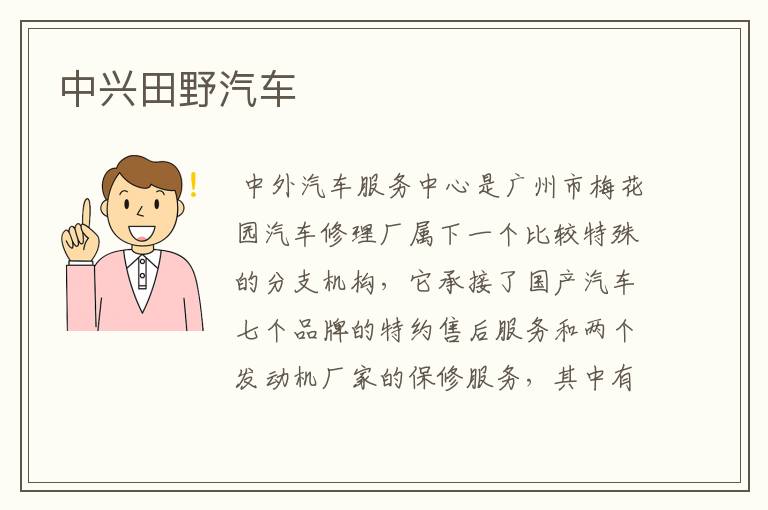 中兴田野汽车