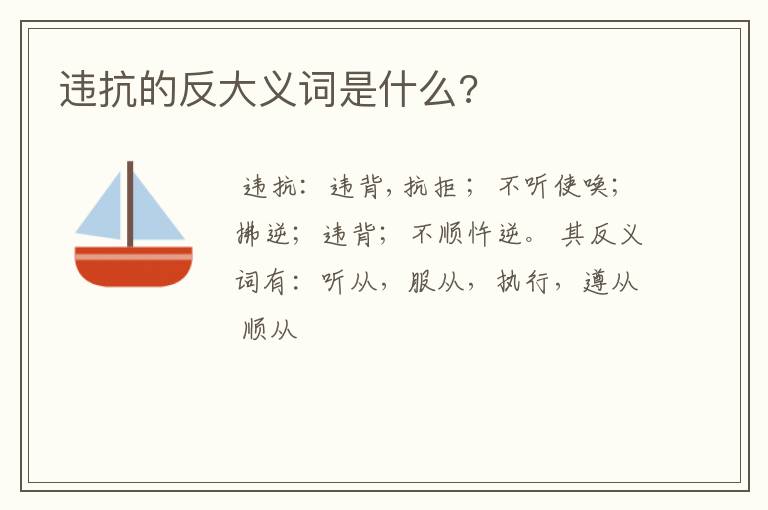 违抗的反大义词是什么?