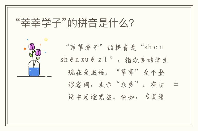 “莘莘学子”的拼音是什么？